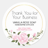 Hartelijk dank voor uw zakelijke Waterverf Ronde Sticker (Voorkant)