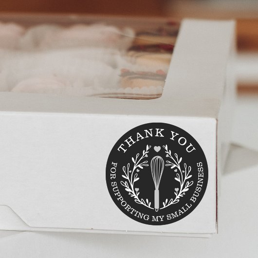 Hartelijk dank voor uw zakenbank Whisk Logo Ronde Sticker