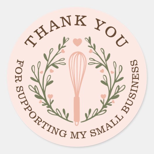 Hartelijk dank voor uw zakenbank Whisk Logo Ronde Sticker (Voorkant)