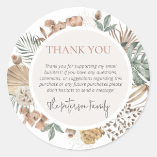 Hartelijk dank voor uw zakenkiezers ronde sticker