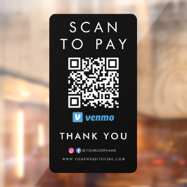 Hartelijk dank voor Venmo Modern Scan om QR Code B Raamsticker