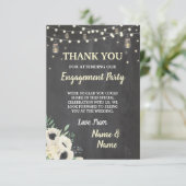 Hartelijk dank voor Verloving Fireflies Chalk Flor Bedankkaart (Staand voorkant)