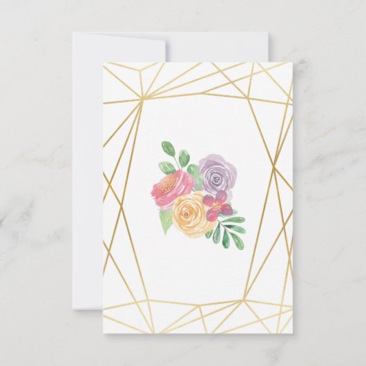 Hartelijk dank voor Verloving Weddenschap Gold Flo Kaart (Achterkant)