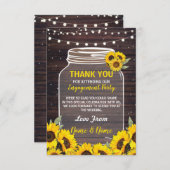 Hartelijk dank voor Verloving Weddenschap Jar Sunf Bedankkaart (Voorkant / Achterkant)