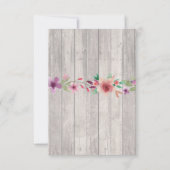 Hartelijk dank voor Verloving Wedding Wood Floral Bedankkaart (Achterkant)
