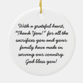 Hartelijk dank voor Veteran Ornament (Achterkant)