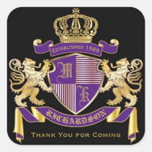 Hartelijk dank voor wapenstilstand Monogram Golden Vierkante Sticker