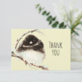 Hartelijk dank voor Waterverf Fluffy Bird Natuur A Bedankkaart (Staand voorkant)