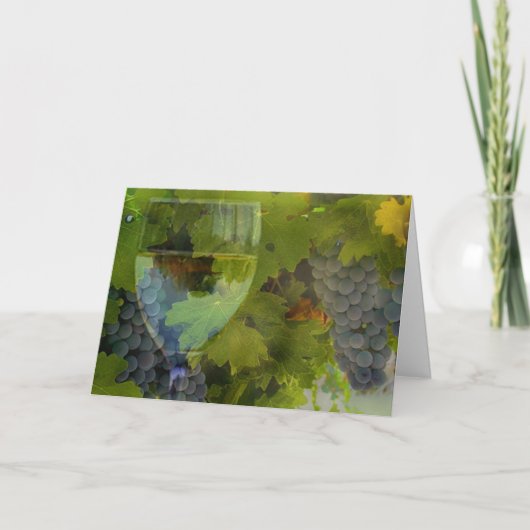 Hartelijk dank voor wijn en druiven bedankkaart (Voorkant)