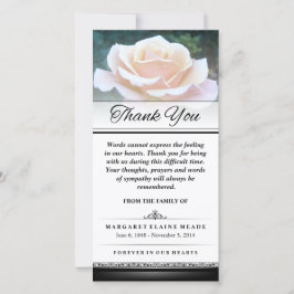 Hartelijk dank voor woorden van de begrafenis Whit Bedankkaart