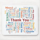 Hartelijk dank voor Word Cloud in 5 talen - Multic Muismat (Voorkant)
