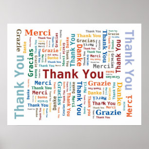 Hartelijk dank voor Word Cloud in 5 talen - Multic Poster