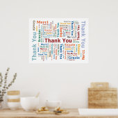 Hartelijk dank voor Word Cloud in 5 talen - Multic Poster (Keuken)
