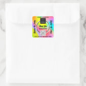 Hartelijk dank voor zakelijke QR-code roze hologra Vierkante Sticker (Tas)