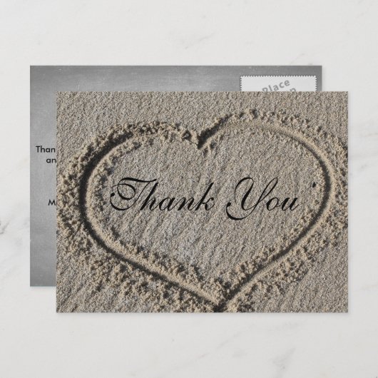 Hartelijk dank voor zand briefkaart (Voorkant / Achterkant)