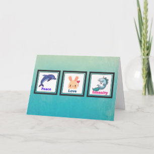 Hartelijk dank - Vredesliefde en ongemakken Kute A Bedankkaart