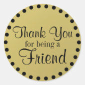 Hartelijk dank, vriend ronde sticker (Voorkant)