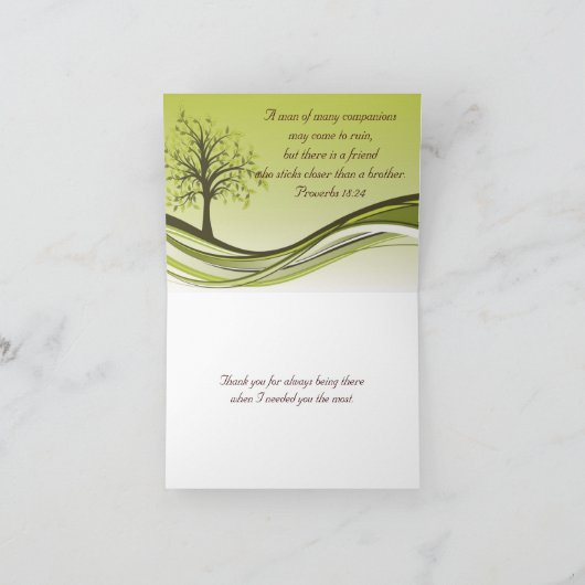 Hartelijk dank - vriendschap - Comfort Bedankkaart (Binnen)