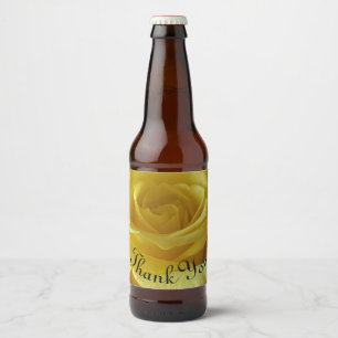 Hartelijk dank. Vriendschap Gele Rose Foto Floral Bier Etiket