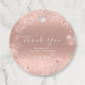 Hartelijk dank, Vrijgezellenfeest 16e Blush Confet Bedankjes Labels (Achterkant)