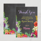 Hartelijk dank, Vrijgezellenfeest Chalk Aloha Luau Kaart (Voorkant / Achterkant)