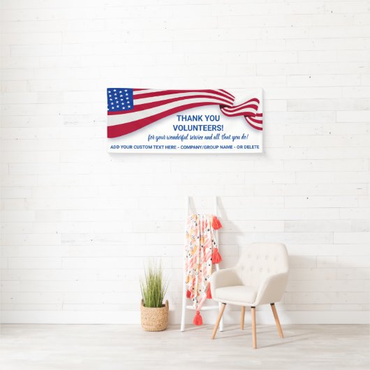 Hartelijk dank, vrijwilligers, Patriotic USA Flag  Spandoek (Insitu)