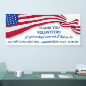 Hartelijk dank, vrijwilligers, Patriotic USA Flag  Spandoek (Beurs)