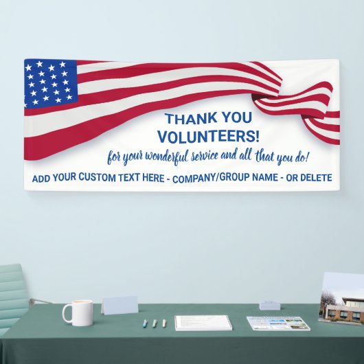 Hartelijk dank, vrijwilligers, Patriotic USA Flag  Spandoek (Beurs)
