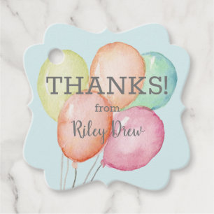 Hartelijk dank Waterverf ballonnen blauw Bedankjes Labels