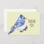 Hartelijk dank Waterverf Blue Jay Bird Natuur Art Bedankkaart (Voorkant / Achterkant)