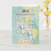 Hartelijk dank Waterverf Cactus Kaart (Gele Bloem)