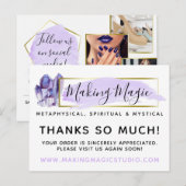 Hartelijk dank, Waterverf Crystals & Gold Boho 4-f Briefkaart (Voorkant / Achterkant)