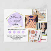 Hartelijk dank, Waterverf Crystals & Gold Boho 4-f Briefkaart (Achterkant)