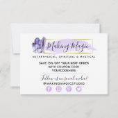 Hartelijk dank Waterverf Crystals & Gold Boho Kaar Kaart (Achterkant)