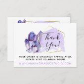 Hartelijk dank Waterverf Crystals & Gold Boho Kaar Kaart (Voorkant / Achterkant)