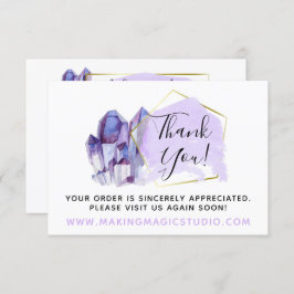 Hartelijk dank Waterverf Crystals & Gold Boho Kaar Kaart