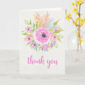 Hartelijk dank Waterverf Flowers Wenskaart Kaart (Gele Bloem)