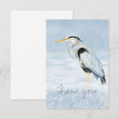 Hartelijk dank Waterverf - Grote Blauwe Heron Bird Bedankkaart (Voorkant / Achterkant)