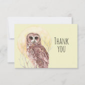 Hartelijk dank Waterverf Owl Moon Bird Natuur Art Bedankkaart (Voorkant)