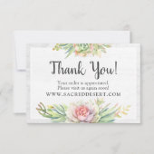 Hartelijk dank: Waterverf Succulent Desert Kaart (Voorkant)