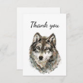 Hartelijk dank, Waterverf Wolf Wolves Animal Natuu Bedankkaart (Voorkant / Achterkant)