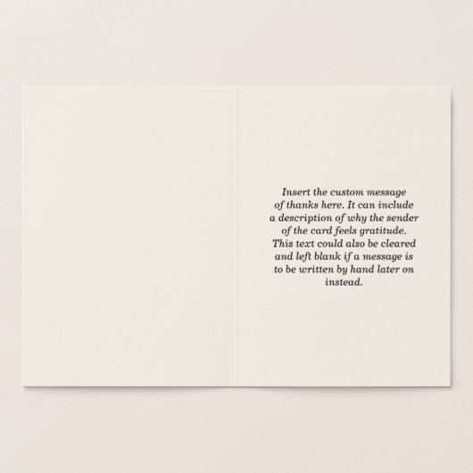 "Hartelijk dank!" Wenskaart Folie Kaarten (Binnen)