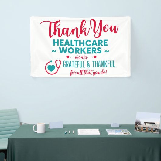 Hartelijk dank, werknemers in de gezondheidszorg spandoek (Beurs)