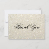 Hartelijk dank - White Gold Glit Fab Bedankkaart (Voorkant)