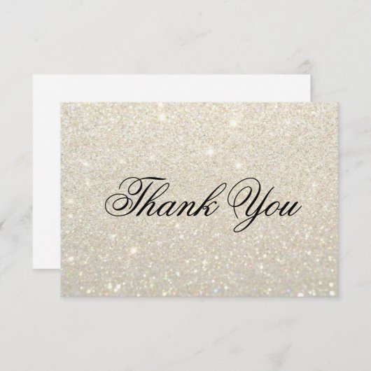Hartelijk dank - White Gold Glit Fab Bedankkaart (Voorkant / Achterkant)