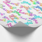Hartelijk dank, wit roze script Wintique Favor Cadeaupapier (Hoek)