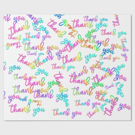 Hartelijk dank, wit roze script Wintique Favor Cadeaupapier (Vlak)