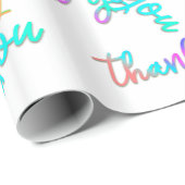 Hartelijk dank, wit roze script Wintique Favor Cadeaupapier (Rol Hoek)