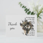 Hartelijk dank, Wolf Quote Bedankkaart (Staand voorkant)