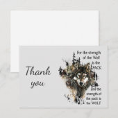 Hartelijk dank, Wolf Quote Bedankkaart (Voorkant / Achterkant)